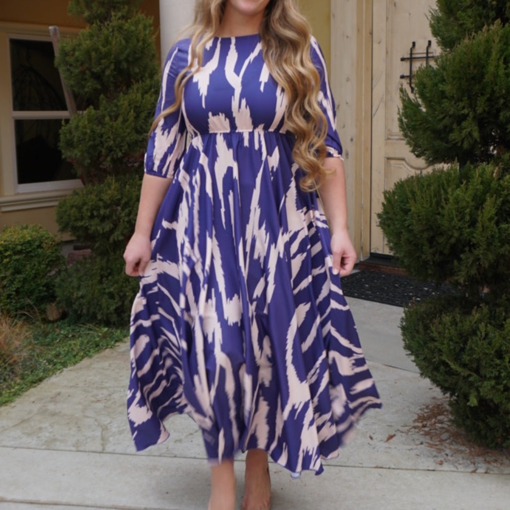 Pink & blue Maxi Dress